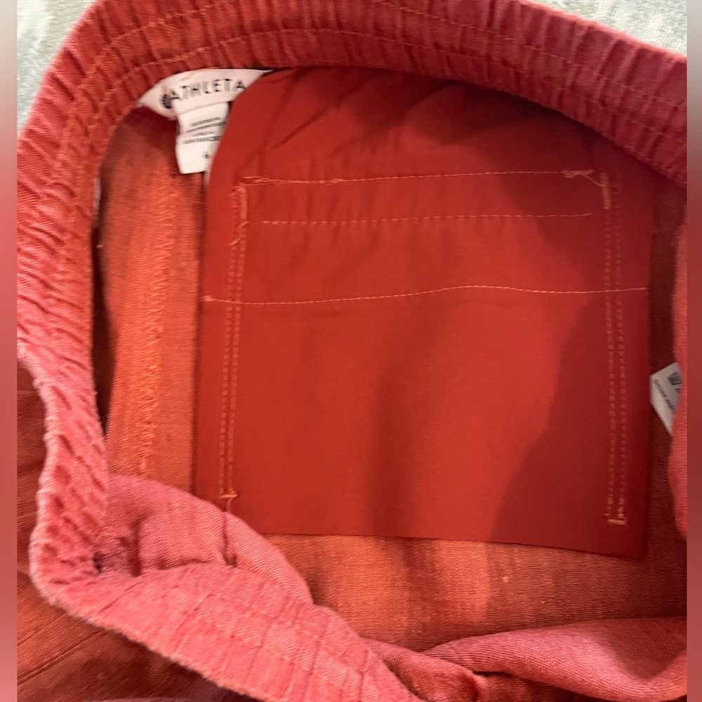 Athleta Retreat 100% Linen High Rise Wide Leg Pant,  Terracotta, Sz Small - Picture 12 of 16